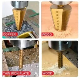 Titanium Plating 6Pcs Step Drill Bit Set High-Speed Reaming Pagoda Sawtooth