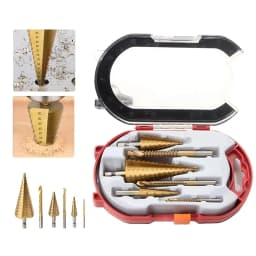 Titanium Plating 6Pcs Step Drill Bit Set High-Speed Reaming Pagoda Sawtooth