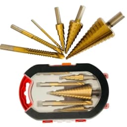 Titanium Plating 6Pcs Step Drill Bit Set High-Speed Reaming Pagoda Sawtooth