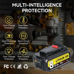1/2/4Pcs 8.0Ah battery DCB200 Replace for DeWalt DCB204 DCB205 DCB206 20Volt Max Li-on Battery Pin Suit for Cordless Power Tools