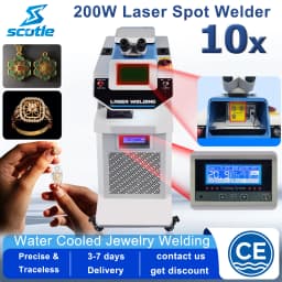 200W Laser Welding Soldering Machine Jewely Spot Welder for Gold Silver Copper Stainless Steel Water Cooled CCD Microscope