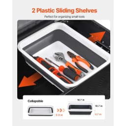 SucceBuy  Heavy Duty Aluminum Truck Bed Tool Box Stripes Plated Tool Box with Handle Storage Toolbox Chest Organizer for Trailer
