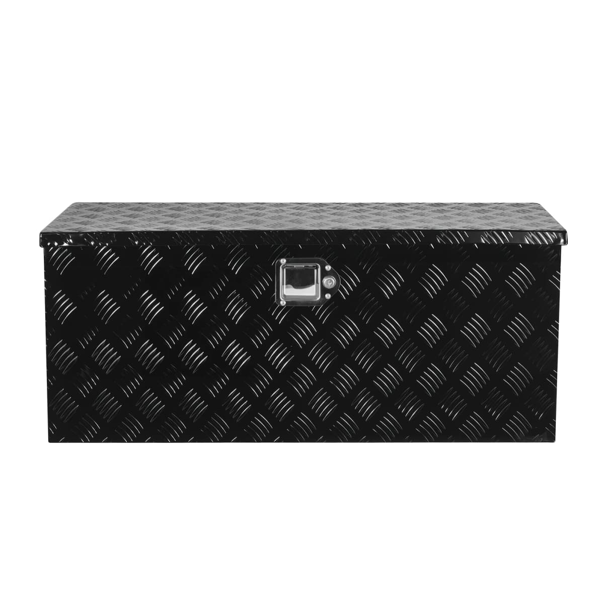 SucceBuy  Heavy Duty Aluminum Truck Bed Tool Box Stripes Plated Tool Box with Handle Storage Toolbox Chest Organizer for Trailer