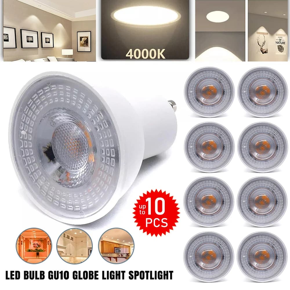 10PCS  LED Bulb GU10 Globe Light Spotlight Warm Cool White Lamp Bright DownLight