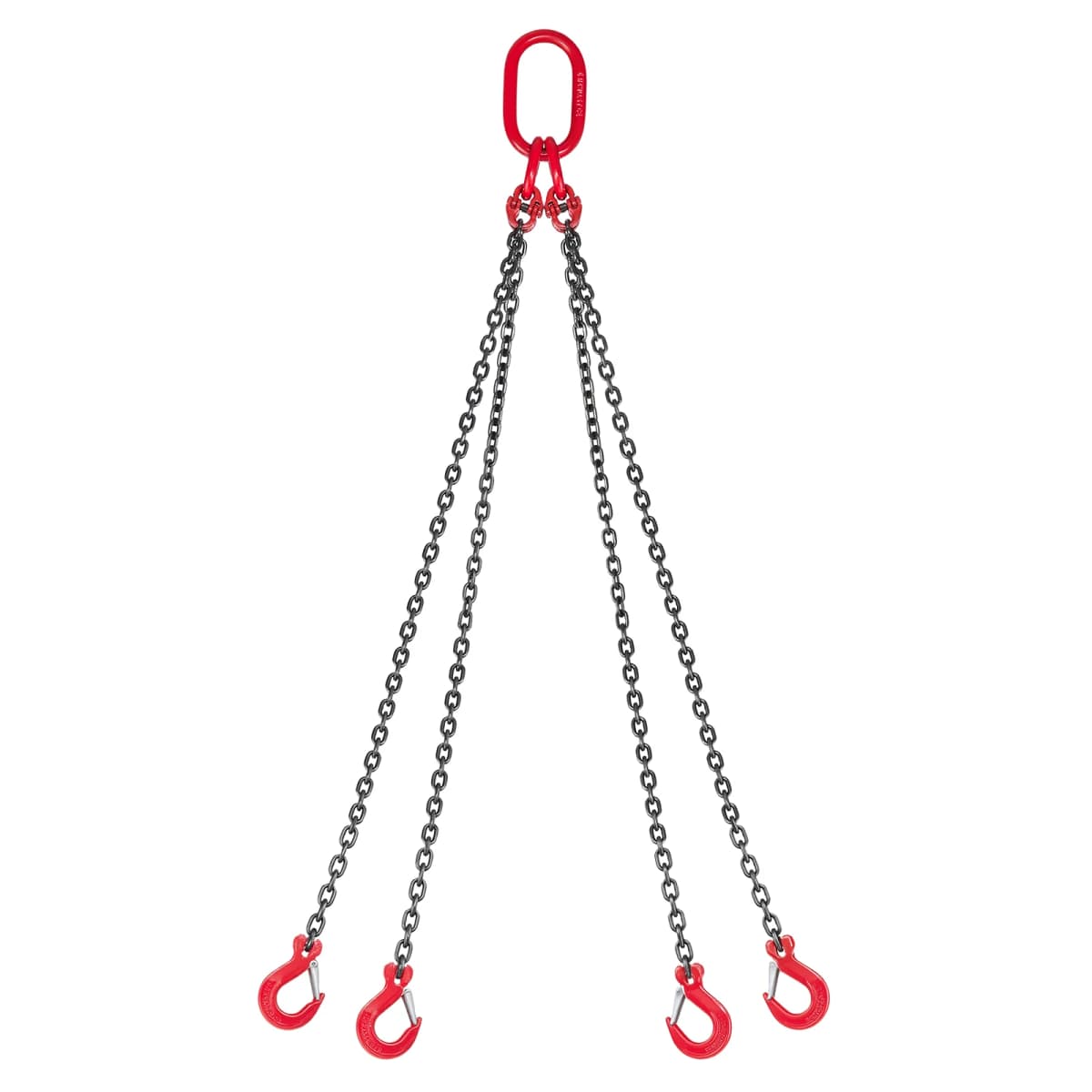 SucceBuy 1/4in x 5ft Chain Sling Lifting Chains with 4 Leg Grab Hooks Adjustable G80 Alloy Steel Lifting Chain for Cargo Towing