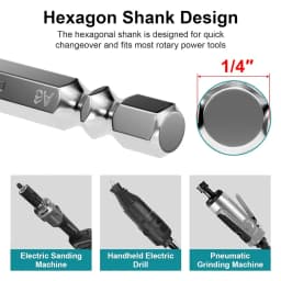 HORUSDY 10-Pieces Titanium Gold Carbide Burr Set 1/4" Hex Change Shank Die Grinding Bit