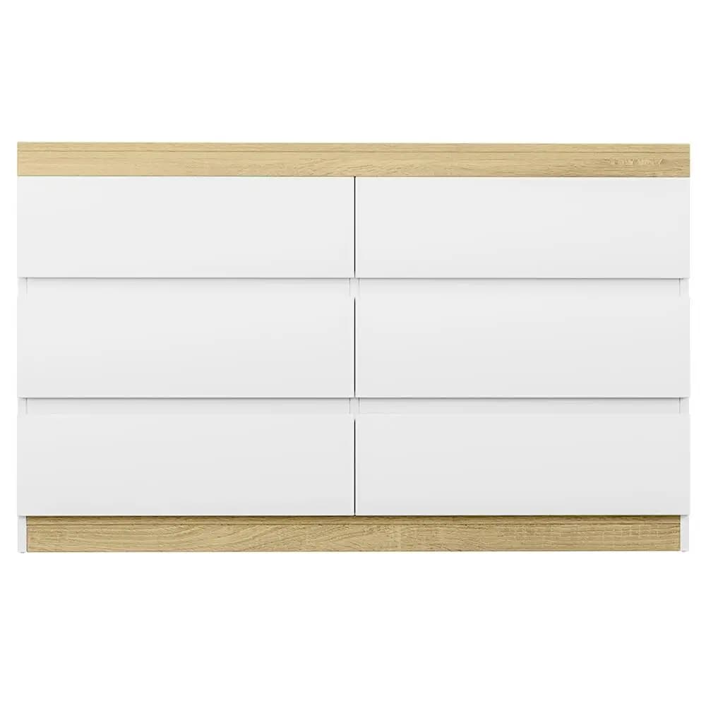 Modern White 6 Drawer Tallboy Chest Bedroom Storage Cabinet Dresser Organizer Furniture