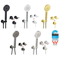 **Sydney Stock** KYLINS Brushed Gold Gun Metal Chrome Black Hand Held Shower Head Set Holder Kit Mixer Taps WELS WATERMARK