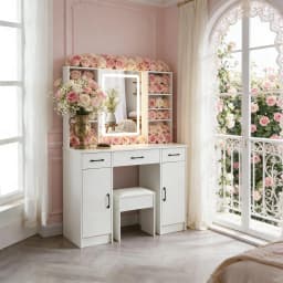 Teousev Slim Console Table with 2 Drawers & Open Shelves Multifunctional Entryway Hall Table Sofa Side Table Living Room