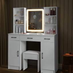 Teousev Slim Console Table with 2 Drawers & Open Shelves Multifunctional Entryway Hall Table Sofa Side Table Living Room