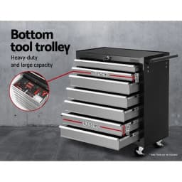 17 Drawer Mobile Tool Cabinet Chest Trolley Garage Storage Organizer Grey