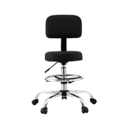 Ergonomic PU Black Office Chair Drafting Computer Standing Desk Adjustable Swivel Mesh Back Support High Comfort Home Office Seat