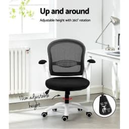 Mesh Office Chair Mid Back Black Ergonomic Swivel Desk Chair Adjustable Height Breathable Lumbar Support Rolling Task Chair