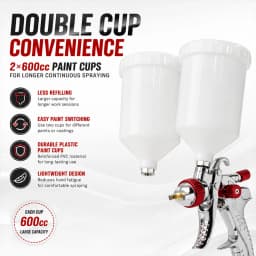 PORIYA Spray Gun Paint Gun Kit HVLP Gravity Feed Air 1.4mm 1.7mm 2mm 3Tips