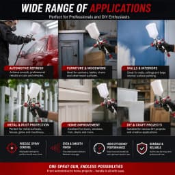 PORIYA Spray Gun Paint Gun Kit HVLP Gravity Feed Air 1.4mm 1.7mm 2mm 3Tips