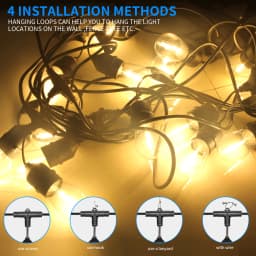 48FT Festoon String Lights Kits Christmas Wedding Party Indoor Outdoor IP65