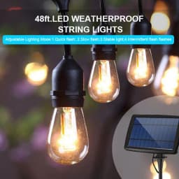 48FT Festoon String Lights Kits Christmas Wedding Party Indoor Outdoor IP65
