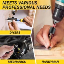 18Pcs 360 Rotatable Hex Shank Impact Driver Socket Adapter Set 105° Right Angle Drill Attachment 10 Short Screwdriver Bits
