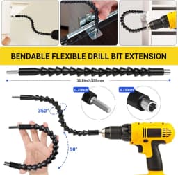 18Pcs 360 Rotatable Hex Shank Impact Driver Socket Adapter Set 105° Right Angle Drill Attachment 10 Short Screwdriver Bits