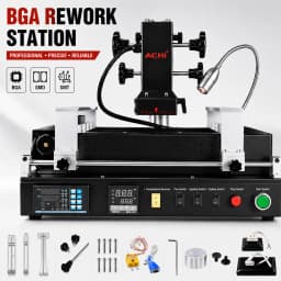 ACHI PRO SC Infrared BGA Rework Station for BGA repair, featuring precise temperature control, stable heating and complete accessories