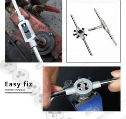 32PCS Tap and Die Set Metric Wrench Cut M3-M12 Hand Screw Thread Drill Tool