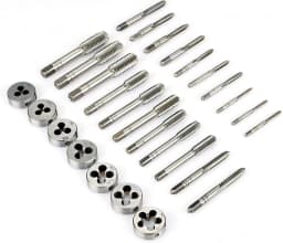 32PCS Tap and Die Set Metric Wrench Cut M3-M12 Hand Screw Thread Drill Tool