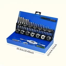 32PCS Tap and Die Set Metric Wrench Cut M3-M12 Hand Screw Thread Drill Tool