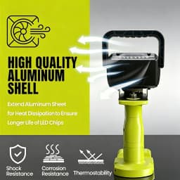 [Your Brand] 18LED Work Light, Stepless Dimmable, USB-C Fast Charging, Compatible with Ryobi 18V One+ Battery, Portable Workshop Lamp（Tool Only）