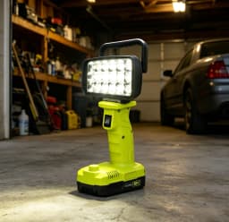 [Your Brand] 18LED Work Light, Stepless Dimmable, USB-C Fast Charging, Compatible with Ryobi 18V One+ Battery, Portable Workshop Lamp（Tool Only）