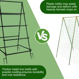 Metal A-Shaped Plant Vegetable Climbing Trills Garden Flower Arch Trellis with Nylon Netting