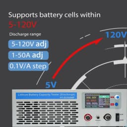 Battery Capacity Tester 5-120V Load Tester Discharger for Lithium/LiFePO4/Lead Acid/Ni-MH Batteries