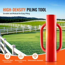 SucceBuy Fence Post Driver with Handle Pole Pounder Heavy Duty Carbon Steel Hand Post Rammer, Fencing Hole Digger for Channel
