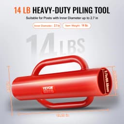 SucceBuy Fence Post Driver with Handle Pole Pounder Heavy Duty Carbon Steel Hand Post Rammer, Fencing Hole Digger for Channel