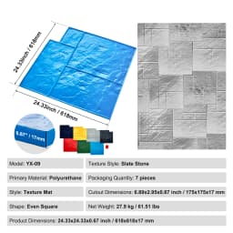 SucceBuy Concrete Stamps Mat Concrete Texturing Skin Polyurethane Stone Tile Texture Mat Concrete Molds for Outdoor Decorative