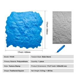 SucceBuy Concrete Stamps Mat Concrete Texturing Skin Polyurethane Stone Tile Texture Mat Concrete Molds for Outdoor Decorative