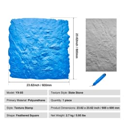 SucceBuy Concrete Stamps Mat Concrete Texturing Skin Polyurethane Stone Tile Texture Mat Concrete Molds for Outdoor Decorative