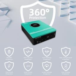 Anern 6.2KW 4.2KW 3KW 1.6KW Hybrid Inverter Off Grid Dual AC Output MPPT 120A on Grid Solar Inverter 48V 24V 12V 230V PV 500Vdc