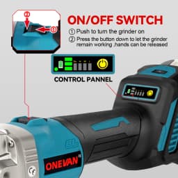 ONEVAN 3000W Brushless Electric Angle Grinder 6 Gears Cordless Portable Polishing Cutting Power Tool For Makita 18V Battery Pin