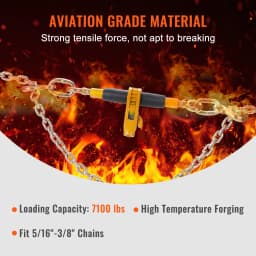 SucceBuy Heavy Ratchet Chain Binder Tie Down Hauling Load Strap with Detachable Hook Antiskid Handle for Flatbed Truck Trailer