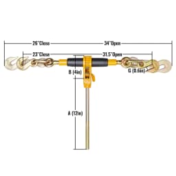 SucceBuy Heavy Ratchet Chain Binder Tie Down Hauling Load Strap with Detachable Hook Antiskid Handle for Flatbed Truck Trailer