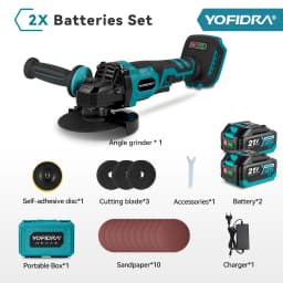 YOFIDRA 2in1 125mm Electric Brushless Angle Grinder 3Gears Woodworking Polisher Cutter Machine Power Tool For Makita Battery Pin