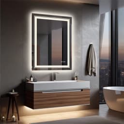 Crystal LED Bathroom Mirror Dimmable IP65 Waterproof Double Lights Vanity Makeup Mirror Luxury Dressing Wall Mount