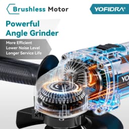 YOFIDRA 125mm M14 Brushless Angle Grinder Cutting Machine Cordless Electric Angle Grinder Power Tools for Makita 21V Battery Pin