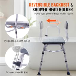 SucceBuy Tub Transfer Bench for Bathtub Shower Seats Lightweight Shower Bench with Non-Slip Bath Seats with Backrest and Armrest
