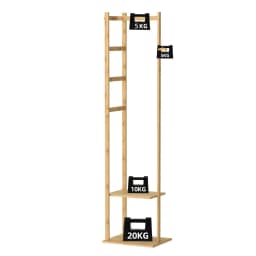 Bamboo Corner Coat Rack Stand Hall Tree Entryway Clothing Organizer Eco-Friendly Storage for Living Room Bedroom