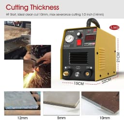 SUSEMSE Plasma Cutter 55 Amp HF IGBT Inverter Portable Air Plasma Cutting Machine with Accessories 12MM Clean Cut for Metal