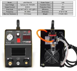 SUSEMSE Plasma Cutter 55 Amp HF IGBT Inverter Portable Air Plasma Cutting Machine with Accessories 12MM Clean Cut for Metal