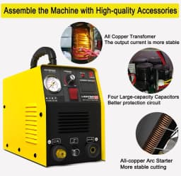 SUSEMSE Plasma Cutter 55 Amp HF IGBT Inverter Portable Air Plasma Cutting Machine with Accessories 12MM Clean Cut for Metal