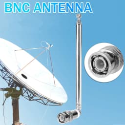 2Pcs BNC Antennas 25MHz - 1300MHz 7-Section Telescopic Antenna BNC Male Connector Antenna 740mm For Radio Scanner/VHF/UHF/AM/FM