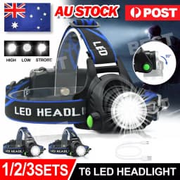 1/2/3x LED Headlamp Rechargeable Headlight Light Head Torch Lamp Flashlight
